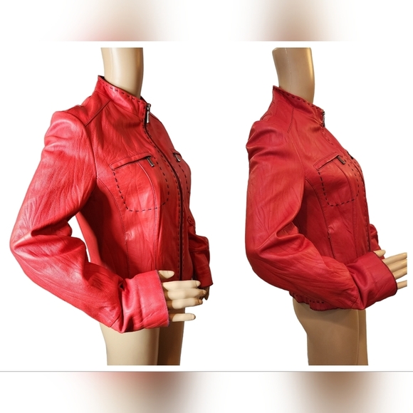 Alexander Julian red leather jacket - Picture 4 of 16